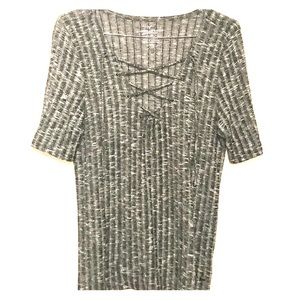 Heathered Grey V-Neck